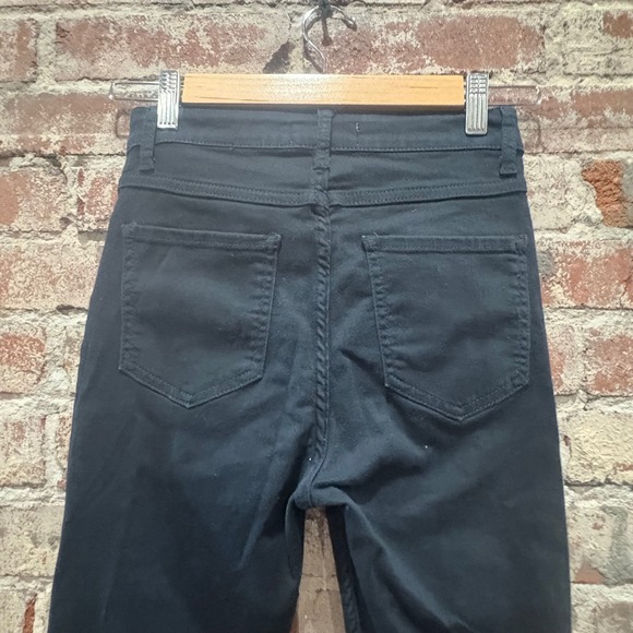 Sandro Paris Black High Rise Visible Zip Button Front Skinny Jeans Size 36 US 26 - Picture 8 of 9